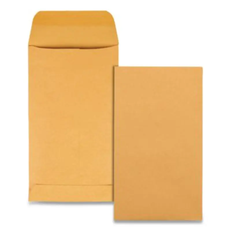 Kraft Coin and Small Parts Envelope, 28 lb Bond Weight Kraft, #5 1/2, Square Flap, Gummed Closure, 3.13 x 5.5, Brown, 500/Box - Coin & Key Envelopes | Quality Park