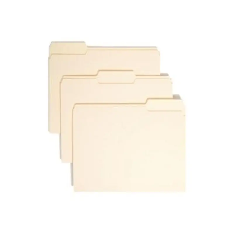 Manila File Folders, 1/3-Cut Tabs: Assorted, Letter Size, 0.75" Expansion, Manila, 100/Box - File Folders | Smead