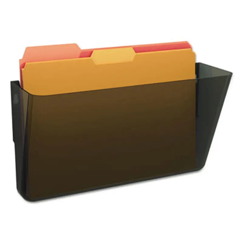 DocuPocket Stackable Wall Pocket, Letter Size, 13" x 4", Smoke - Hanging File Systems | deflecto