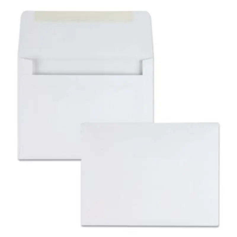 Greeting Card/Invitation Envelope, A-2, Square Flap, Gummed Closure, 4.38 x 5.75, White, 500/Box - A-Style Envelopes | Quality Park