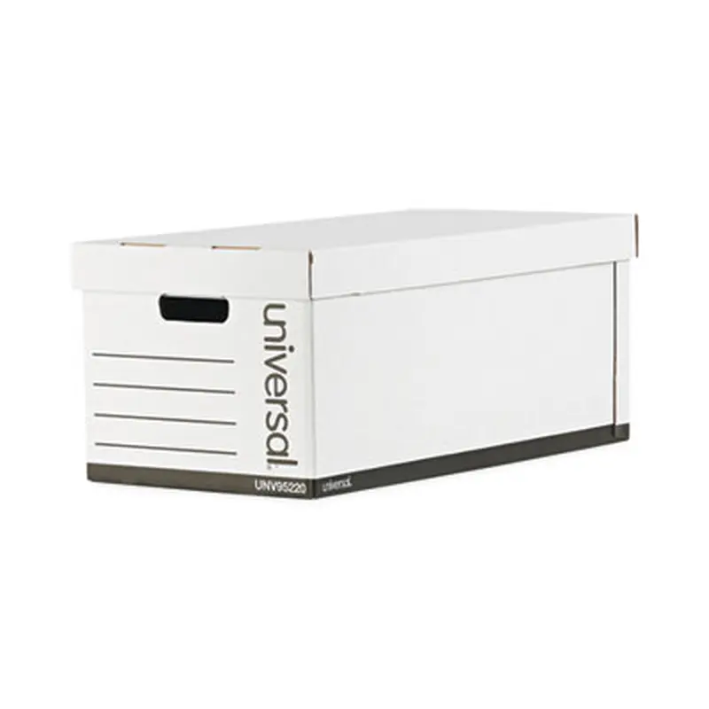 Medium-Duty Easy Assembly Storage Box, Letter Files, White, 12/Carton - File Boxes | Universal
