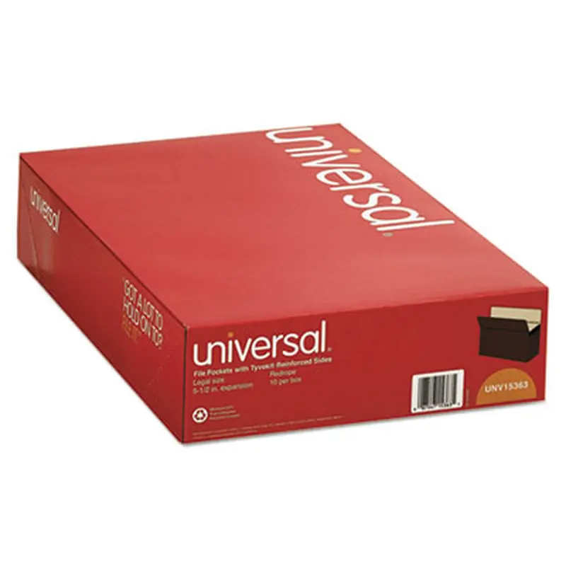 Redrope Expanding File Pockets, 5.25" Expansion, Legal Size, Redrope, 10/Box - File Jackets/Sleeves/Wallets | Universal