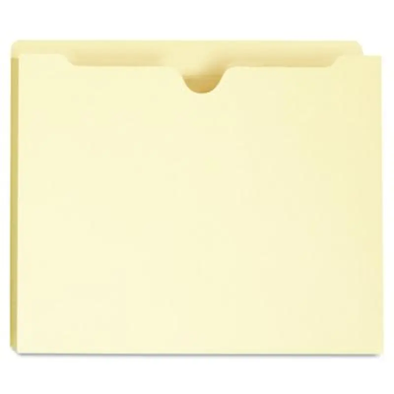 Deluxe Manila File Jackets with Reinforced Tabs, Straight Tab, Letter Size, Manila, 50/Box - File Jackets/Sleeves/Wallets | Universal