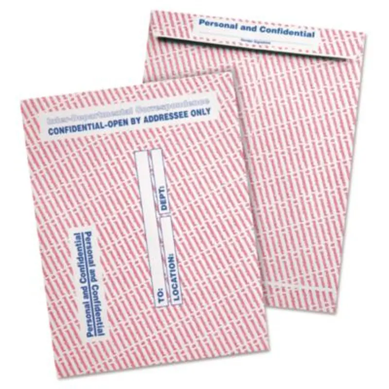 Gray/Red Paper Gummed Flap Personal and Confidential Interoffice Envelope, #97, 10 x 13, Gray/Red, 100/Box - Interoffice Envelopes | Quality Park