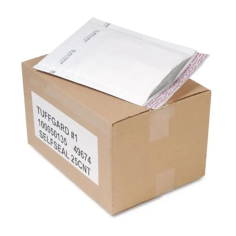 Jiffy TuffGard Self-Seal Cushioned Mailer,#1, Barrier Bubble Air Cell Cushion, Self-Adhesive Closure, 7.25 x 12, White, 25/CT - Envelopes & Mailers | Sealed Air