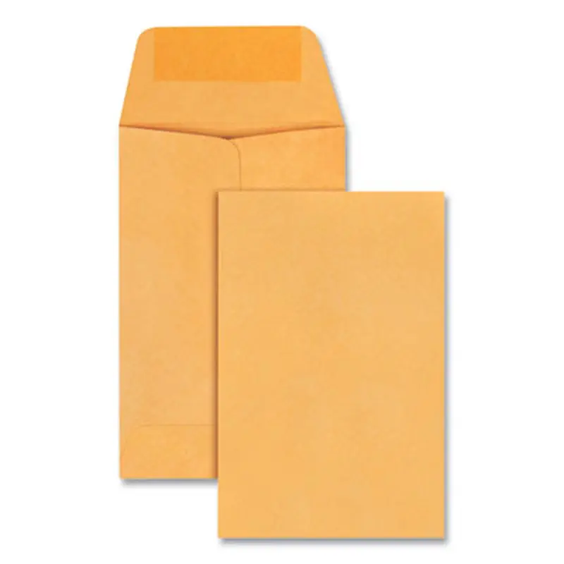 Kraft Coin Envelope, #1, Round Flap, Gummed Closure, 2.25 x 3.5, Light Brown Kraft, 250/Box - Coin & Key Envelopes | Universal