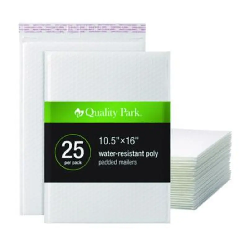 Poly Bubble Mailers, #5, Barrier Bubble Cushion, Redi-Seal Adhesive Closure, 10.5 x 15, White, 25/Pack - Envelopes & Mailers | Quality Park