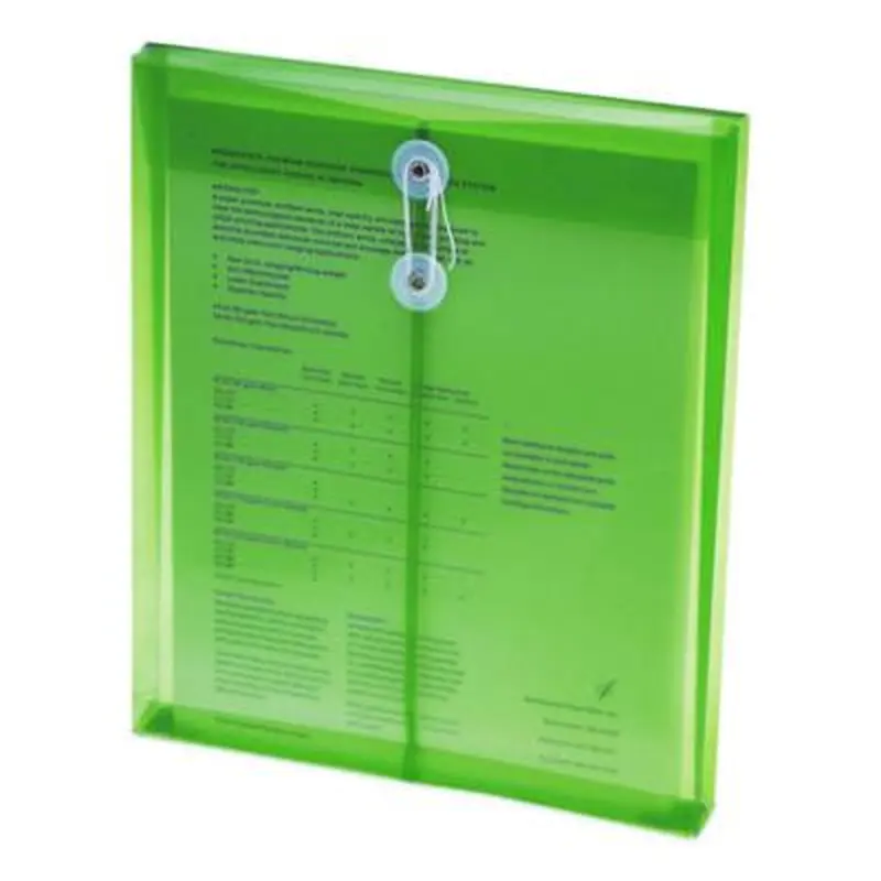Poly String and Button Interoffice Envelopes, Open-End (Vertical), 9.75 x 11.63, Transparent Green, 5/Pack - Interoffice Envelopes | Smead