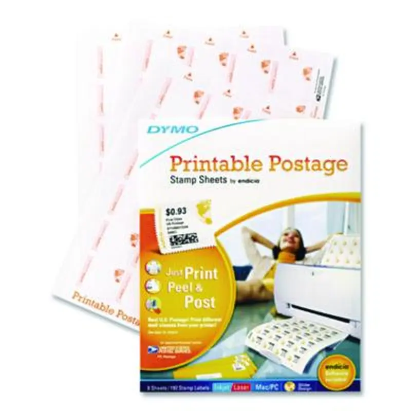 Printable Postage Stamp Sheets, White, 24 Labels/Sheet, 8 Sheets, 192 Labels/Pack - Shipping & Mailing Labels | DYMO