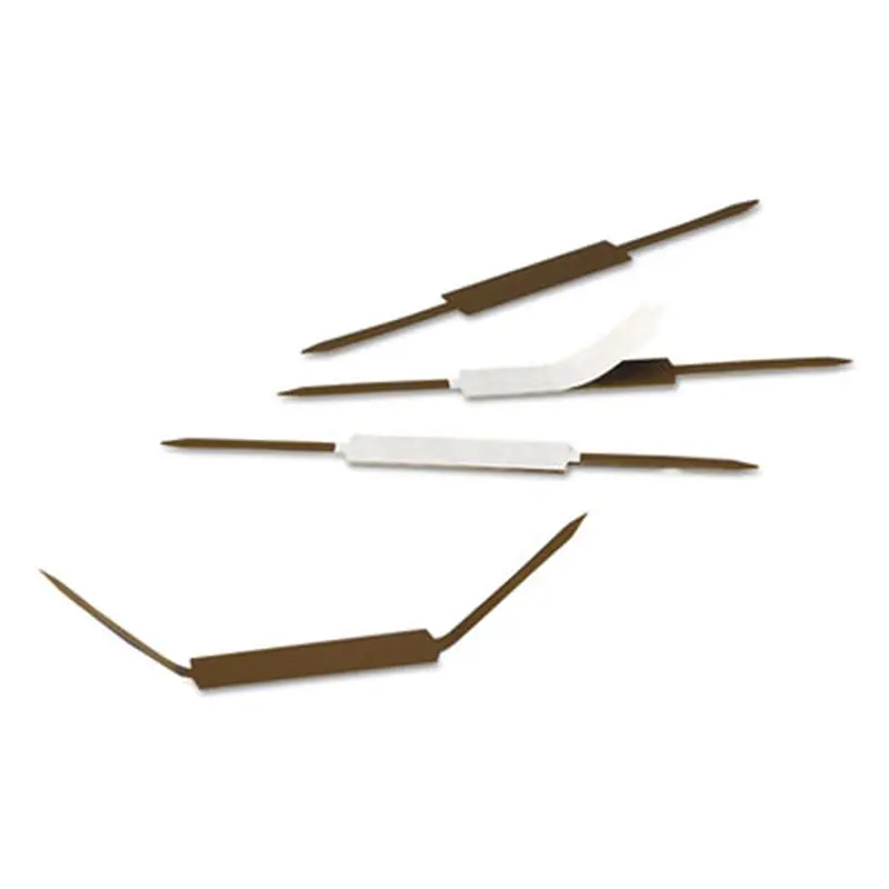Standard Self-Adhesive Two-Prong Fastener Base and Compressor Sets, 2" Capacity, 2.75" Center to Center, Brown, 100/Box - File Fasteners | Smead
