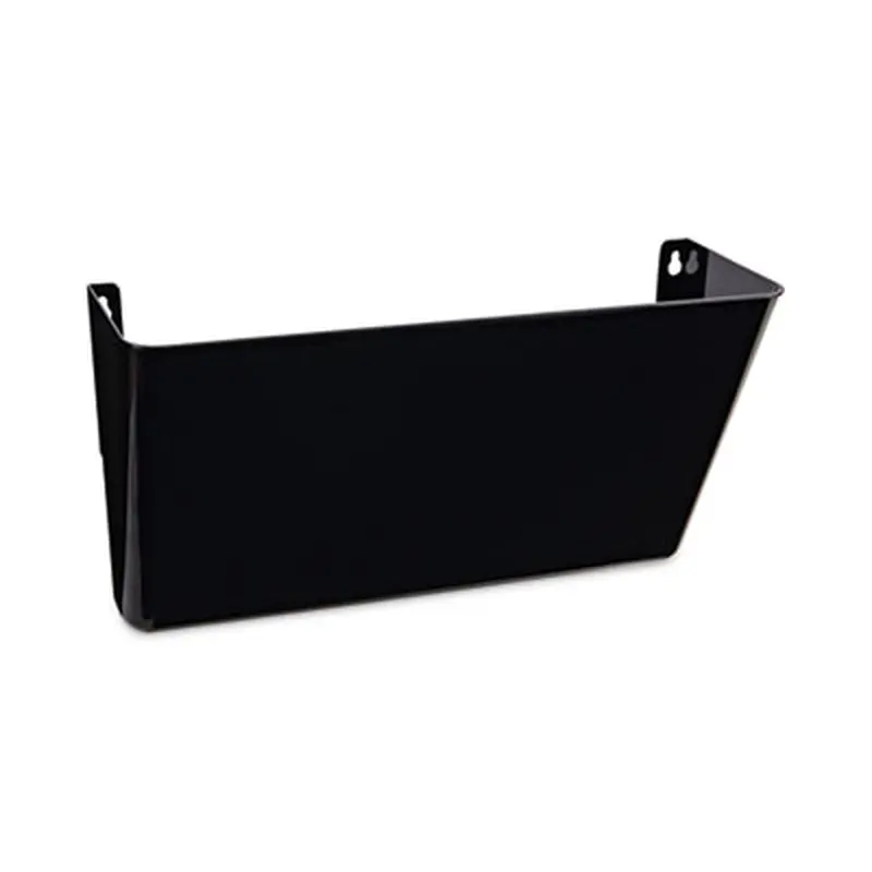 Wall File Pockets, Plastic, Letter Size, 13" x 4.13" x 7", Black - Hanging File Systems | Universal