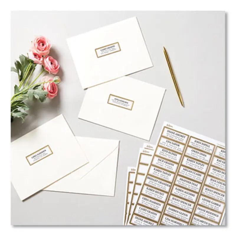 White Easy Peel Mailing Labels with Metallic Border, Inkjet/Laser Printers, 1 x 2.63, White, 30/Sheet, 10 Sheets/Pack - Shipping & Mailing Labels | Avery