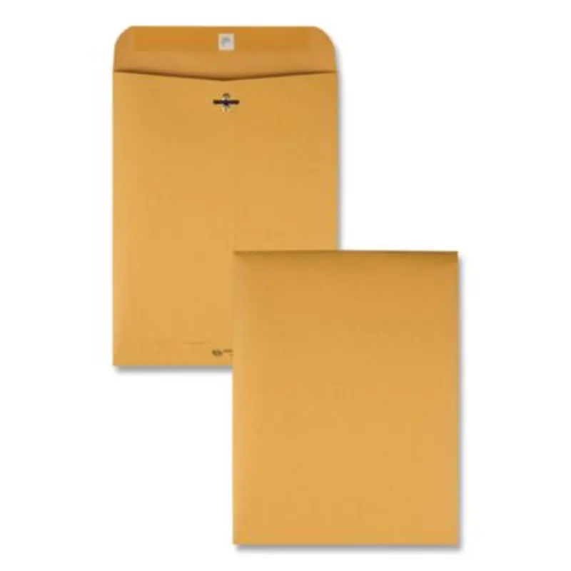 Clasp Envelope, 32 lb Bond Weight Kraft, #87, Square Flap, Clasp/Gummed Closure, 8.75 x 11.5, Brown Kraft, 100/Box - Storage Envelopes | Quality Park