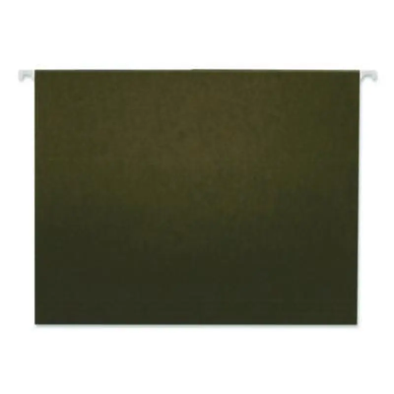 Hanging File Folders, Letter Size, 1/3-Cut, Standard Green, 25/Box - Hanging File Folders | Universal