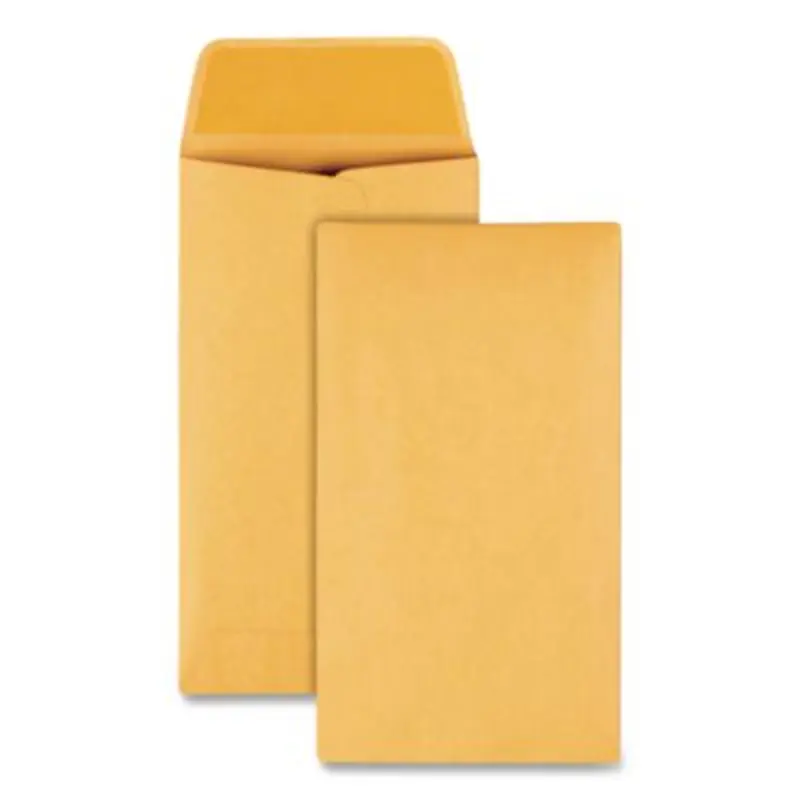 Kraft Coin and Small Parts Envelope, #6, Square Flap, Gummed Closure, 3.38 x 6, Brown Kraft, 500/Box - Coin & Key Envelopes | Quality Park