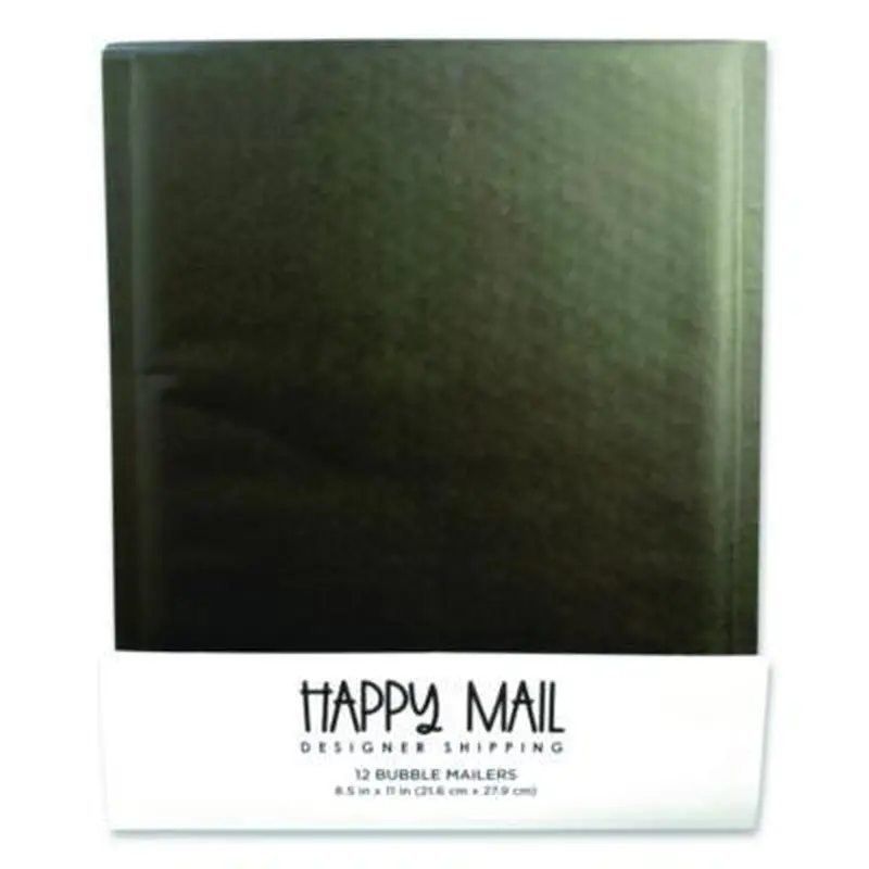 Self-Sealing Bubble Mailer, 8.5 x 11, Black, 12/Pack - Envelopes & Mailers | Happy Mail