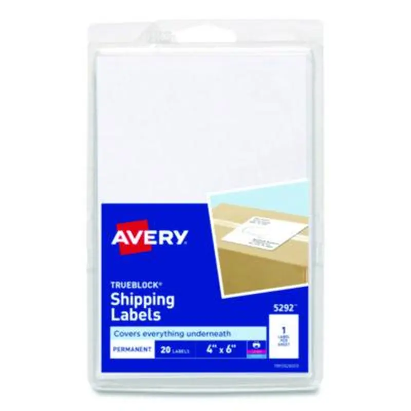 4 x 6 Shipping Labels with TrueBlock Technology, Inkjet/Laser Printers, 4 x 6, White, 20/Pack - Shipping & Mailing Labels | Avery