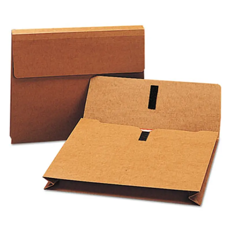 Expanding Wallet with Hook and Loop Closure, 2" Expansion, 1 Section, Hook/Loop Closure, Letter Size, Redrope - File Jackets/Sleeves/Wallets | Smead