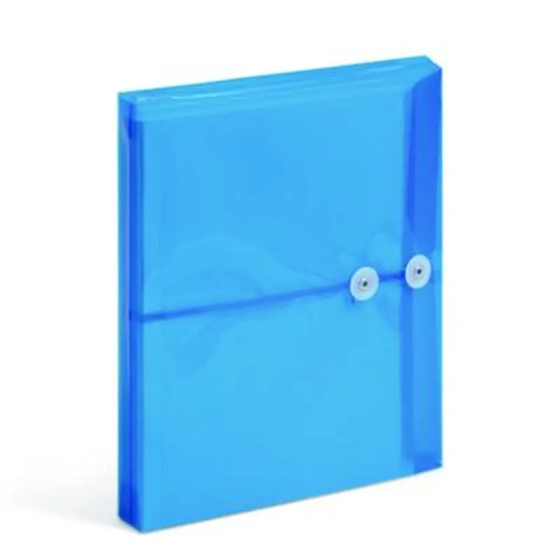 Poly String and Button Interoffice Envelopes, Open-Side (Horizontal), 9.75 x 11.63, Transparent Blue, 5/Pack - Interoffice Envelopes | Smead