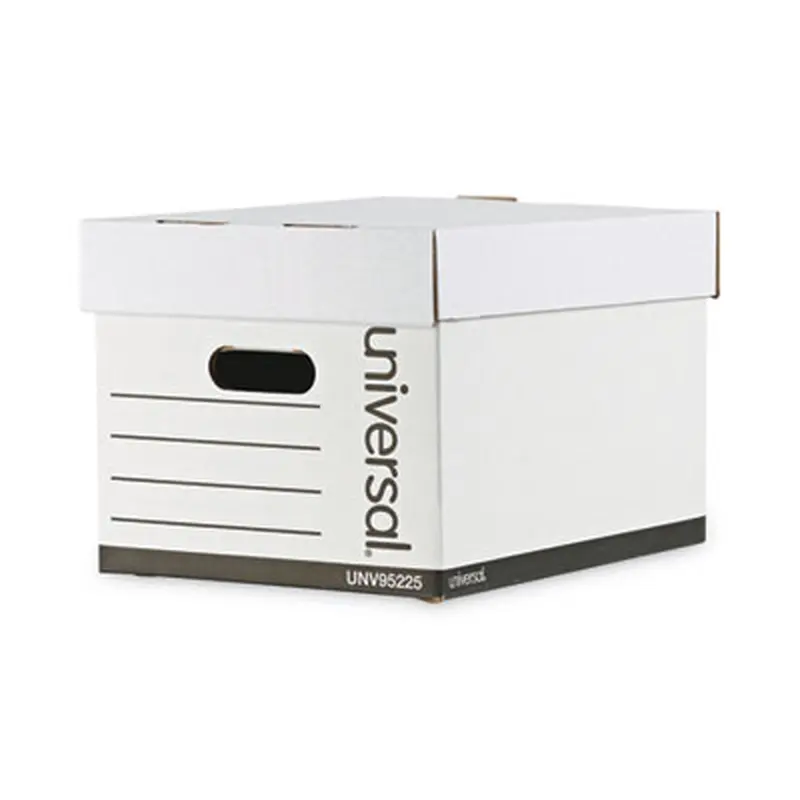 Professional-Grade Heavy-Duty Storage Boxes, Letter/Legal Files, White, 12/Carton - File Boxes | Universal
