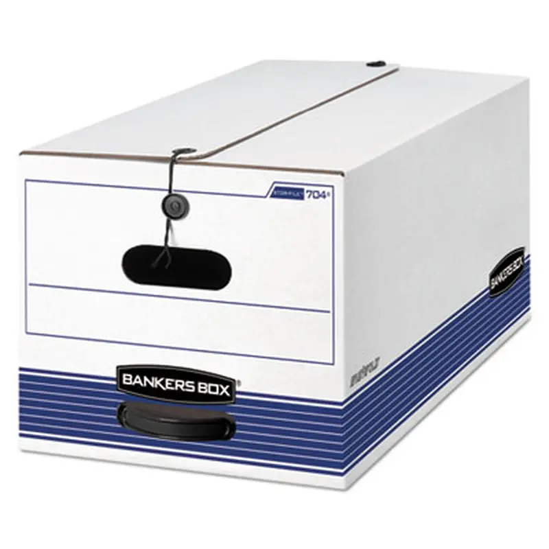 STOR/FILE Medium-Duty Strength Storage Boxes, Letter Files, 12.25" x 24.13" x 10.75", White/Blue, 12/Carton - File Boxes | Bankers Box