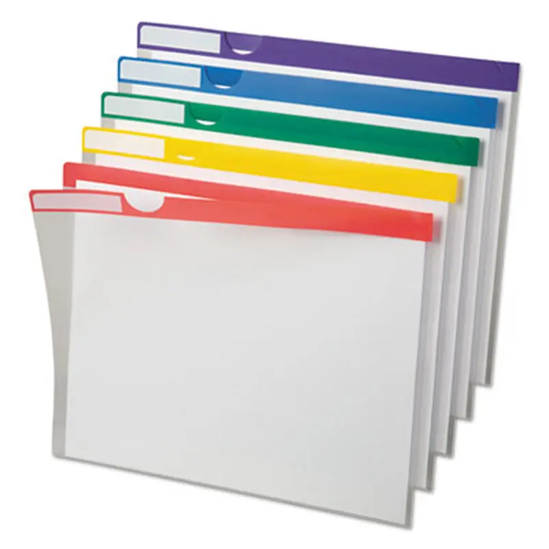 Clear Poly Index Folders, Letter Size, Assorted Colors, 10/Pack - Project Folders | Pendaflex