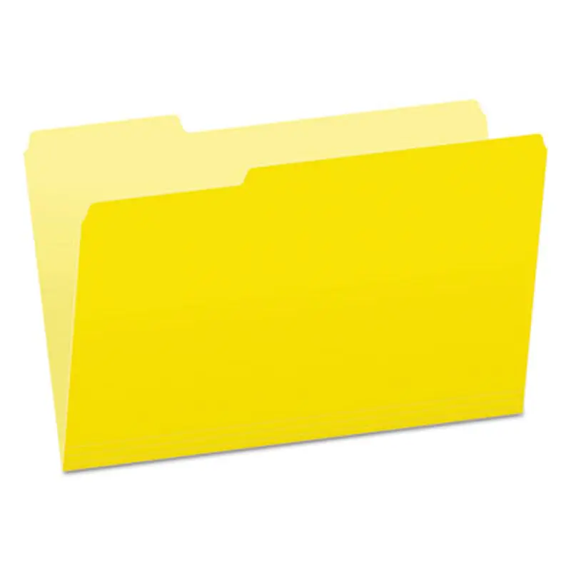 Colored File Folders, 1/3-Cut Tabs: Assorted, Legal Size, Yellow/Light Yellow, 100/Box - File Folders | Pendaflex