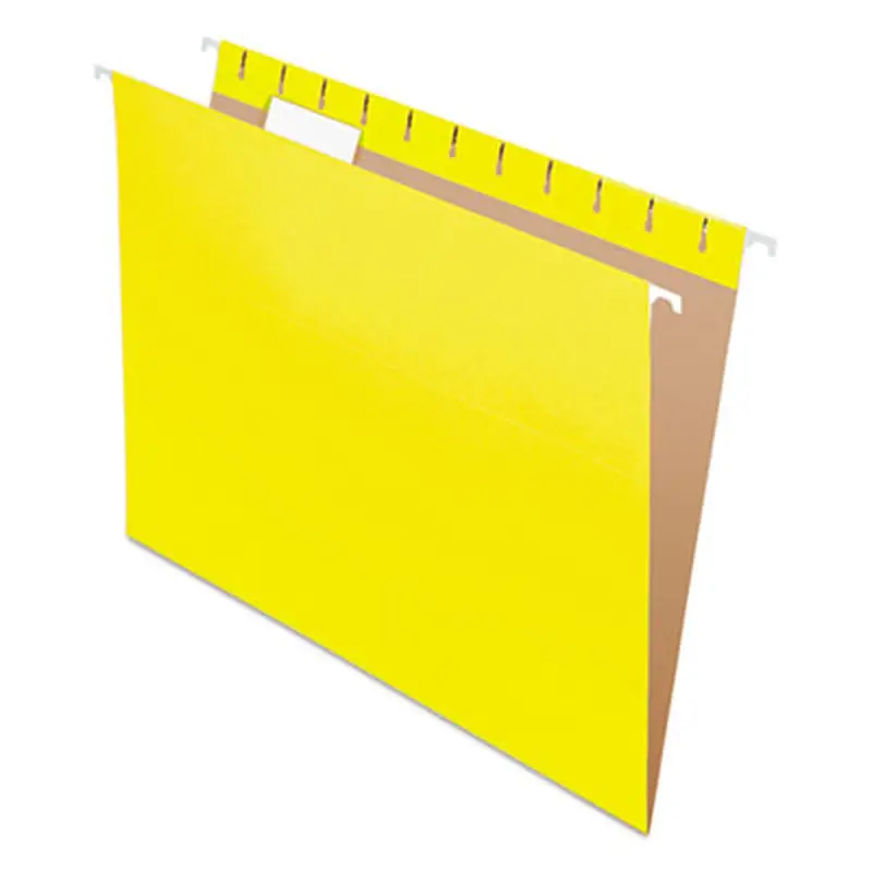 Colored Hanging Folders, Letter Size, 1/5-Cut Tabs, Yellow, 25/Box - Hanging File Folders | Pendaflex