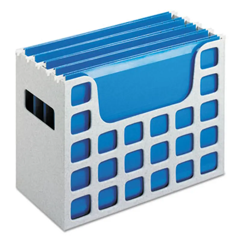 Desktop File With Hanging Folders, Letter Size, 6" Long, Granite - Hanging File Folder Racks | Pendaflex