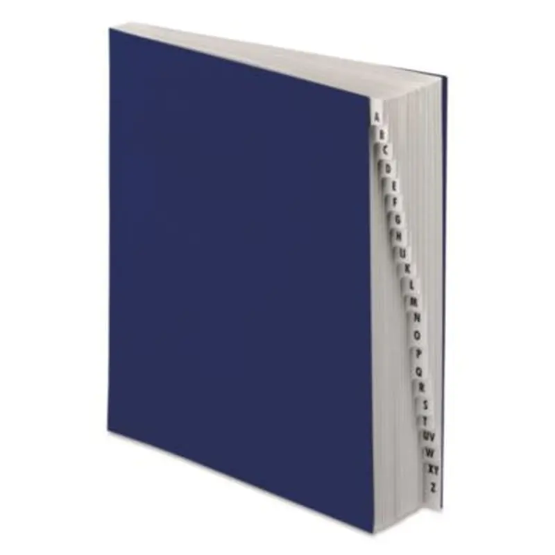 Expanding Desk File, 20 Dividers, Alpha Index, Letter Size, Dark Blue Cover - Indexed Sorters | Pendaflex