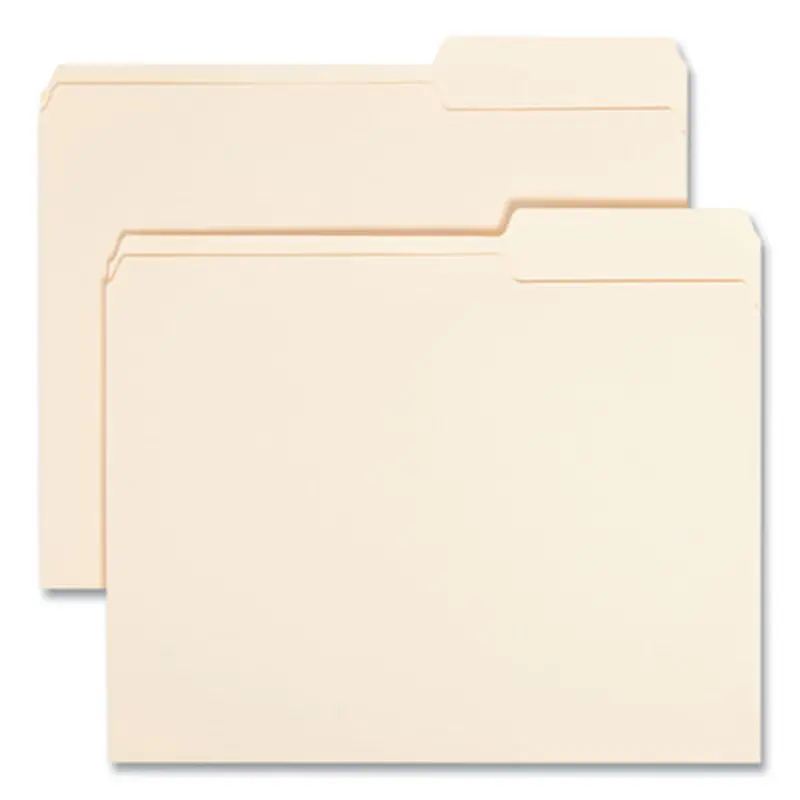 Manila Guide Height Systems File Folders, 2/5-Cut Tabs: Right of Center, Letter Size, 0.75" Expansion, Manila, 100/Box - File Folders | Smead