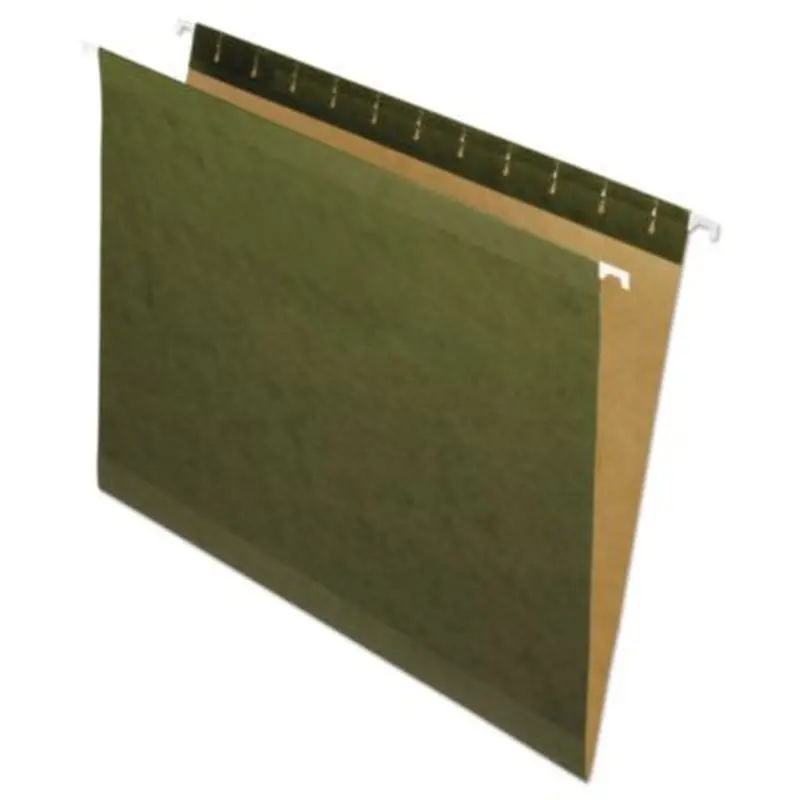 Reinforced Hanging File Folders, Letter Size, Straight Tabs, Standard Green, 25/Box - Hanging File Folders | Pendaflex