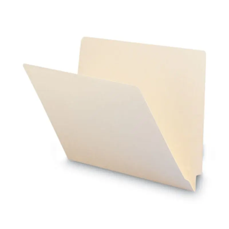 Heavyweight Manila End Tab Folders, 9.5" High Front, Straight 1-Ply Tabs, Letter Size, 0.75" Expansion, Manila, 100/Box - File Folders | Smead
