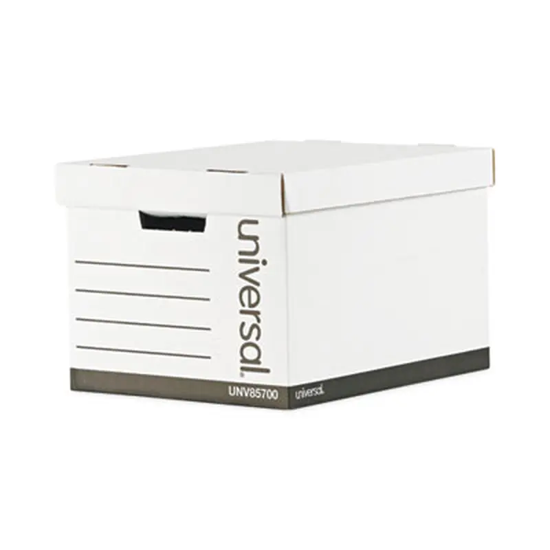 Medium-Duty Lift-Off Lid Boxes, Letter/Legal Files, 12" x 15" x 10", White, 12/Carton - File Boxes | Universal