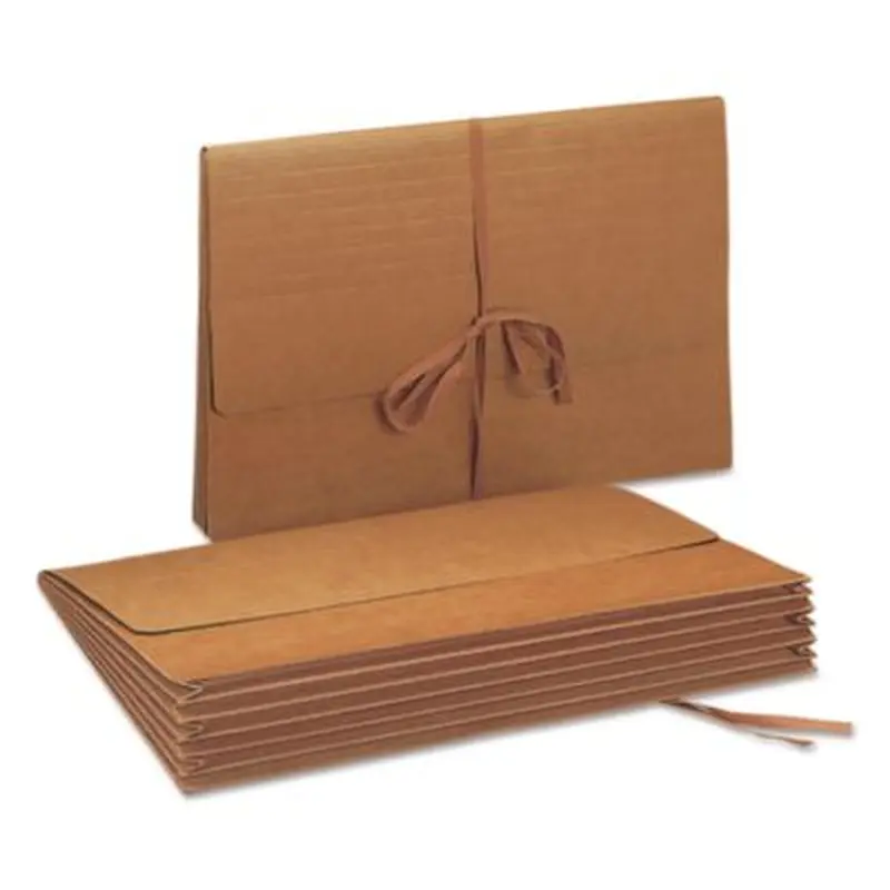 Redrope Expanding Wallets, 5.25" Expansion, 1 Section, Cloth Tie Closure, Legal Size (9.5" x 14.75"), Redrope - File Jackets/Sleeves/Wallets | Smead