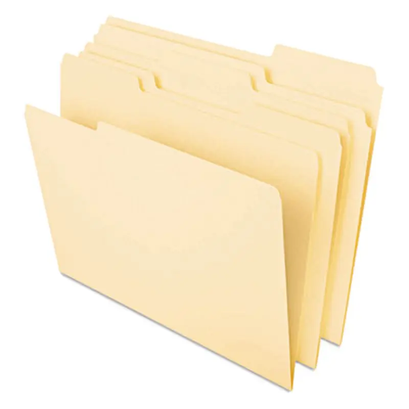 Deluxe Heavyweight File Folders, 1/3-Cut Tabs: Assorted, Legal Size, 0.75" Expansion, Manila, 50/Pack - File Folders | Universal