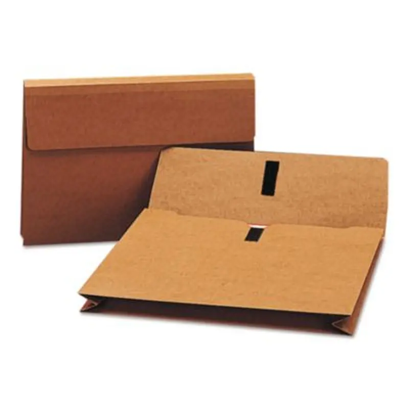 Expanding Wallet with Hook and Loop Closure, 2" Expansion, 1 Section, Hook/Loop Closure, Legal Size, Redrope - File Jackets/Sleeves/Wallets | Smead