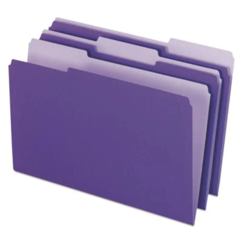 Interior File Folders, 1/3-Cut Tabs: Assorted, Legal Size, Violet, 100/Box - File Folders | Pendaflex