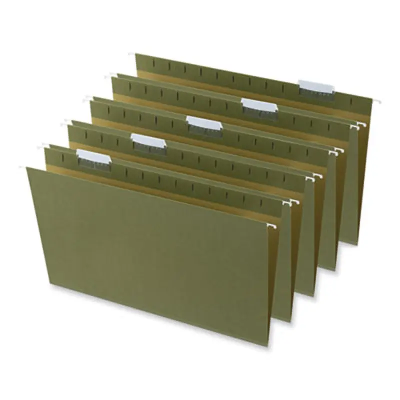 Box Bottom Hanging File Folders, 1" Capacity, Legal Size, 1/5-Cut Tabs, Standard Green, 25/Box - Hanging File Folders | Universal