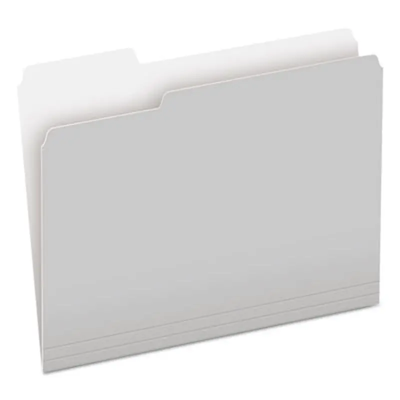 Colored File Folders, 1/3-Cut Tabs: Assorted, Letter Size, Gray/Light Gray, 100/Box - File Folders | Pendaflex