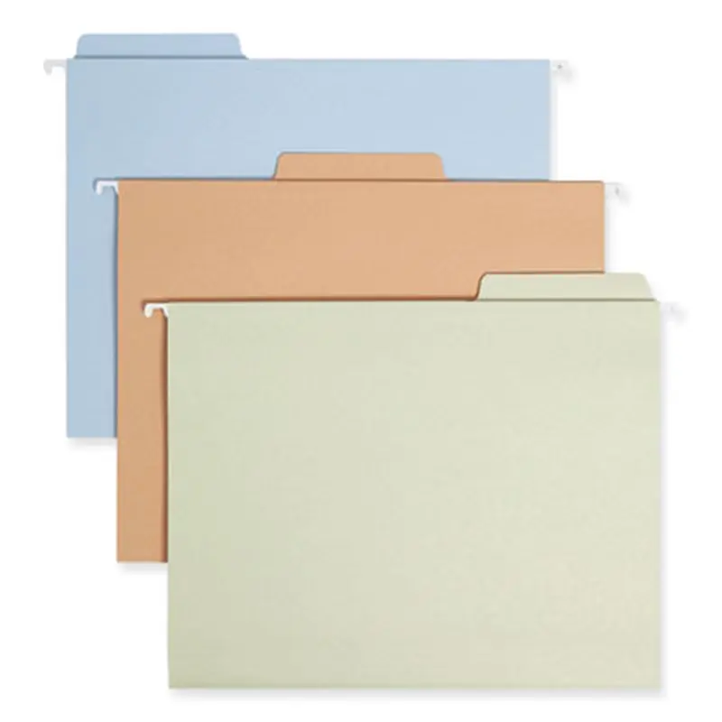 FasTab Hanging Folders, Letter Size, 1/3-Cut Tabs, Assorted Earthtone Colors, 18/Box - Hanging File Folders | Smead
