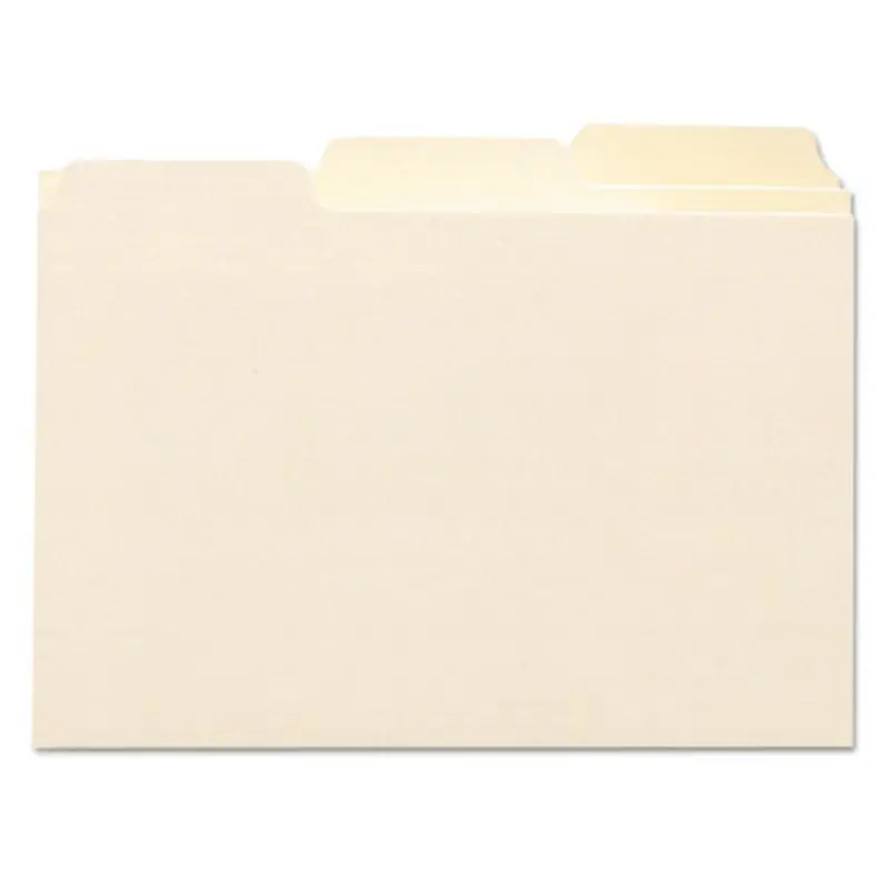 Manila Card Guides, 1/3-Cut Top Tab, Blank, 4 x 6, Manila, 100/Box - File Guides | Smead