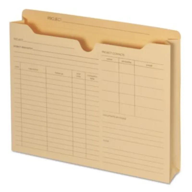 Preprinted Project Jackets, Straight Tab, Letter Size, Manila, 50/Box - File Jackets/Sleeves/Wallets | Pendaflex