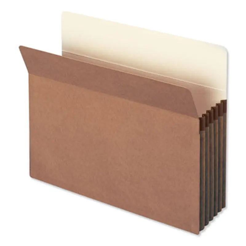 Redrope Drop Front File Pockets, 5.25" Expansion, Letter Size, Redrope, 50/Box - File Jackets/Sleeves/Wallets | Smead