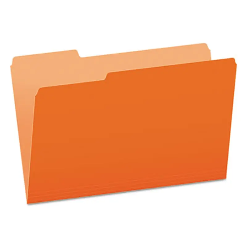 Colored File Folders, 1/3-Cut Tabs: Assorted, Legal Size, Orange/Light Orange, 100/Box - File Folders | Pendaflex