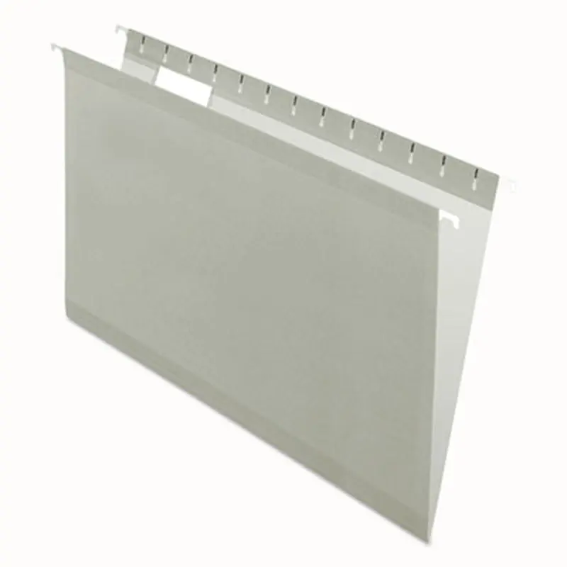 Colored Reinforced Hanging Folders, Legal Size, 1/5-Cut Tabs, Gray, 25/Box - Hanging File Folders | Pendaflex