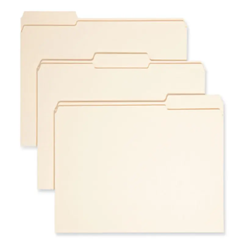 Expandable Heavyweight File Folders, 1/3-Cut Tabs: Assorted, Letter Size, 1.5" Expansion, Manila, 50/Box - File Folders | Smead