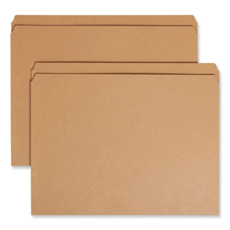 Heavyweight Kraft File Folder, Straight Tabs, Letter Size, 0.75" Expansion, 11-pt Kraft, Brown, 100/Box - File Folders | Smead