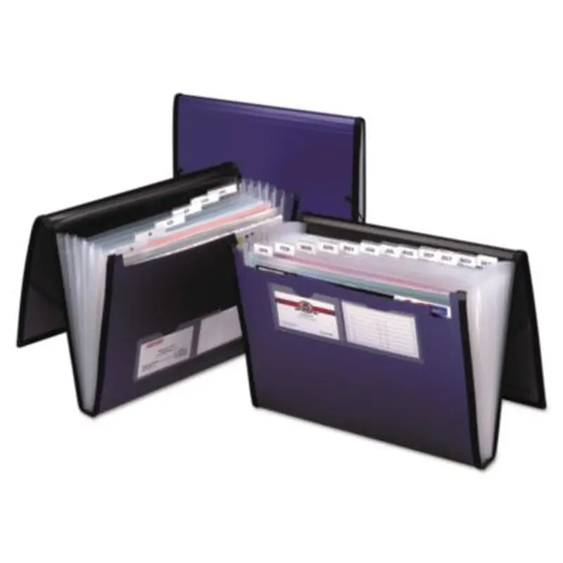 Professional Expanding Organizer, 7 Sections, Elastic Cord Closure, 1/6-Cut Tabs, Letter Size, Blue - File Jackets/Sleeves/Wallets | Pendaflex