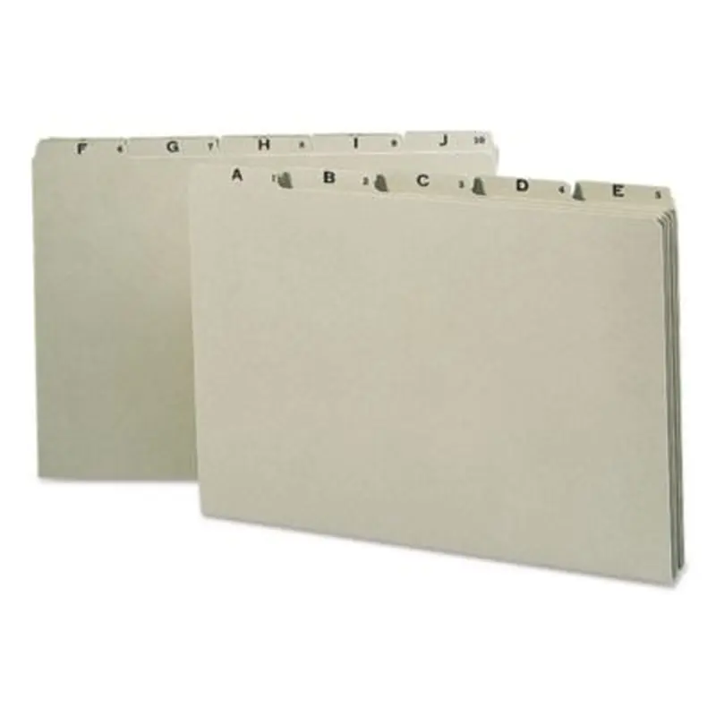 Alphabetic Top Tab Indexed File Guide Set, 1/5-Cut Top Tab, A to Z, 8.5 x 14, Green, 25/Set - File Guides | Smead